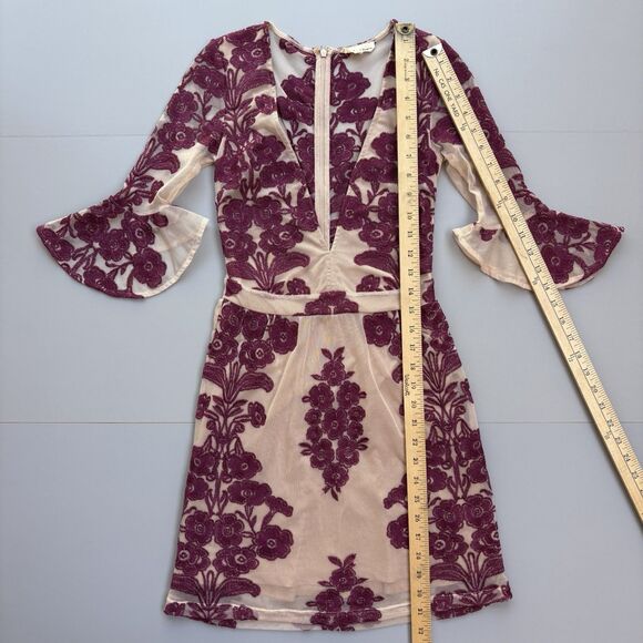 FOR LOVE & LEMONS Size XS Temecula Embroidered Mesh Mini Dress Fairy Whimsigoth - Picture 5 of 11